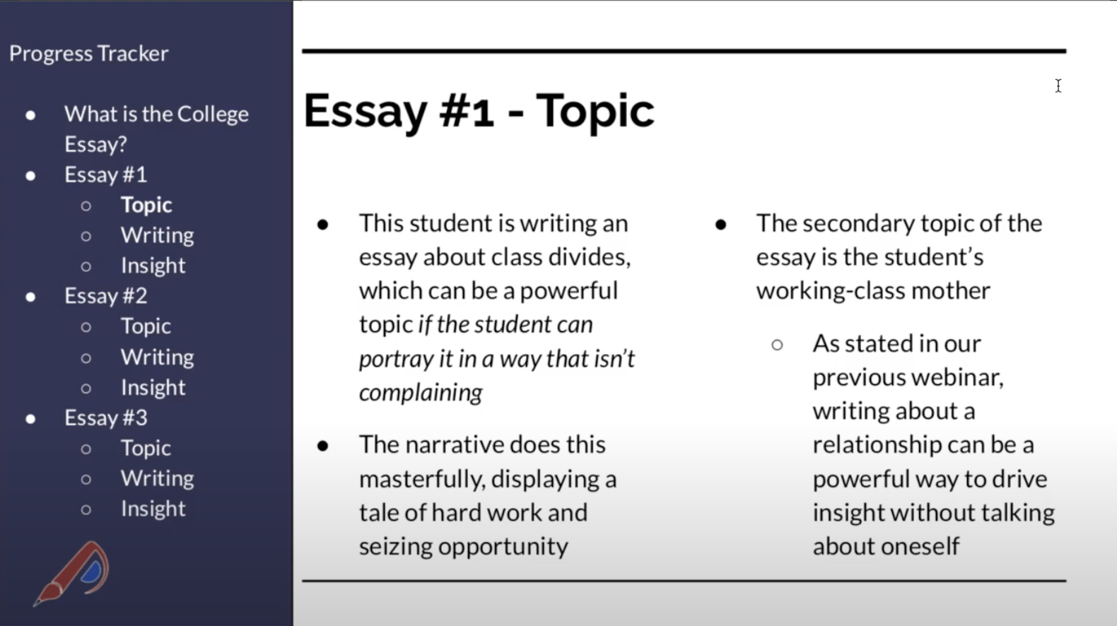 topic a college essay examples