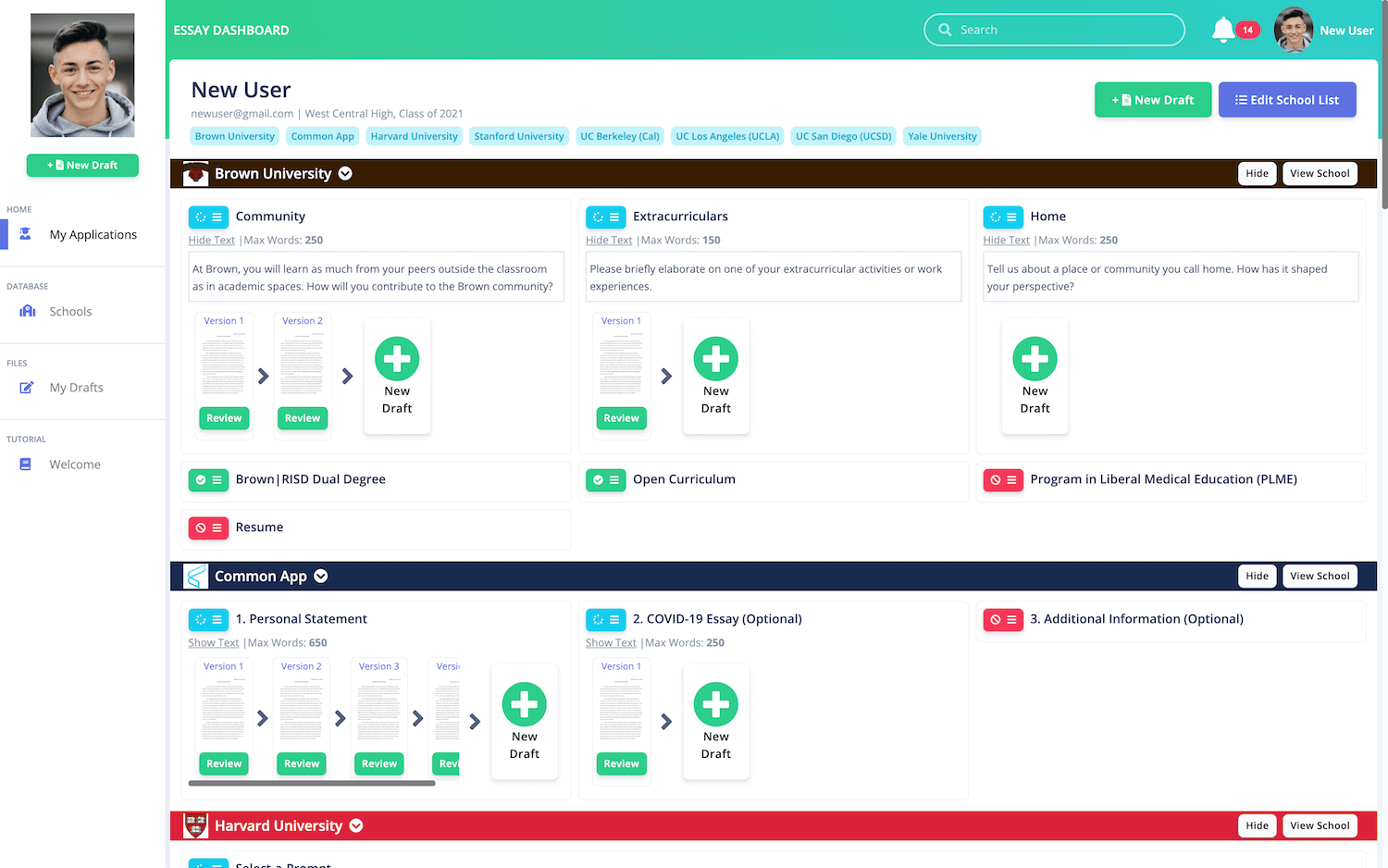 write that essay dashboard